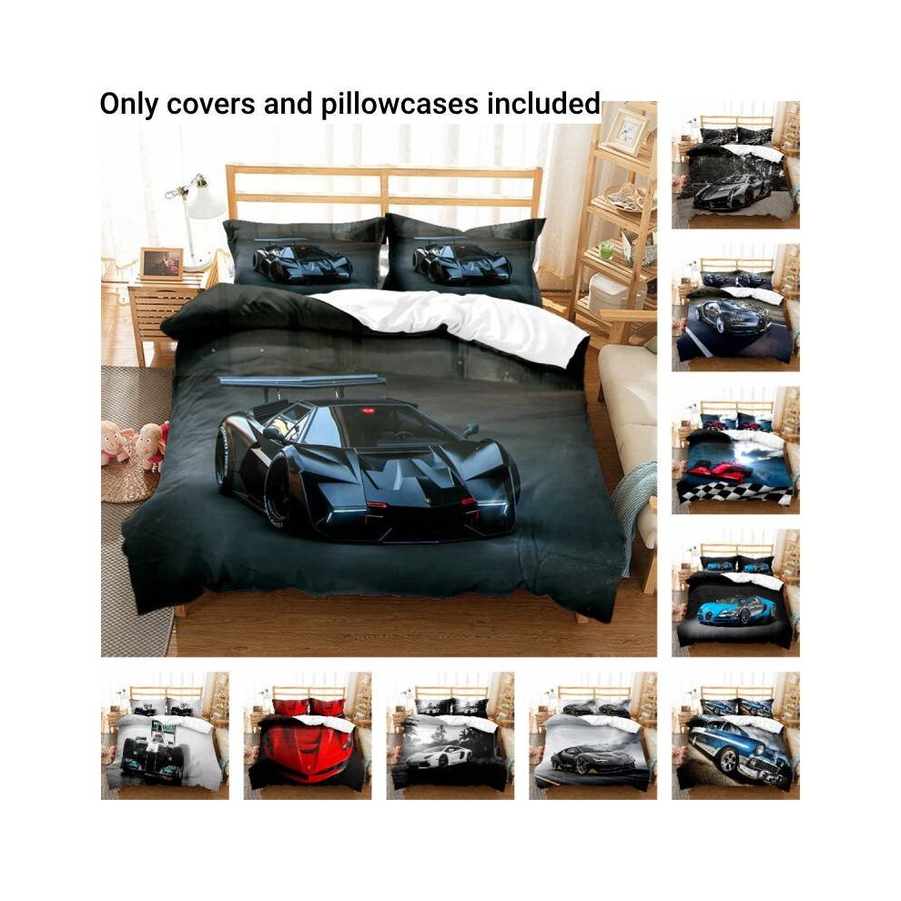 Car Sports Supercar Bedding Single Double Duvet Cover Pillow Cases Set Boy Gift