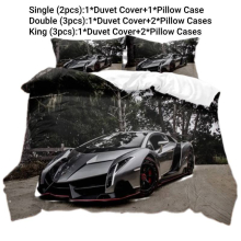 (Style I, Single) Car Sports Supercar Bedding Single Double Duvet Cover Pillow Cases Set Boy Gift