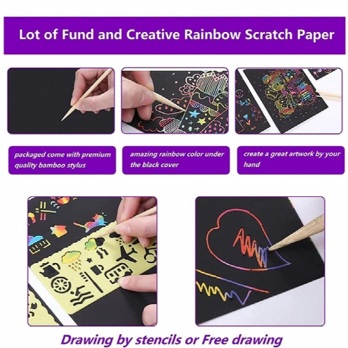 Kids DIY Scratch Drawing Notes 10 Sheets Graffiti Notebook Pages Magic Drawing Book Children Notepad Stationery Gift 1