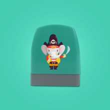 Cartoon Animals Pirate Name Stamp For Clothing ChildrenS Kindergarten Clothes Waterproof Name Sticker Diy Stamp Gift