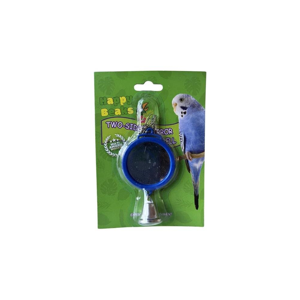 Photos - Bird Toy A & E Cages 644472015232 Happy Beaks 2-Sided Mirror with Bell  - One Size