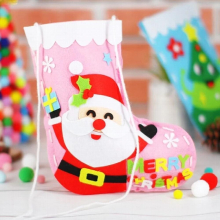 DIY Christmas Stocking Children Non-Woven Socks Craft Toys Materials Bag Kids Christmas Gift