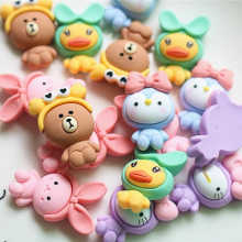 Random 10 pieces of hand-knitted toys cartoon headband accessories diy storage box mobile phone case patch girl accessories