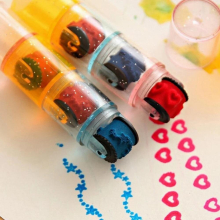 3Pcs Mini Ink Stamp Roller Diary Seal Kids DIY Art Toys Drawing Toys Montessori Learning Educational Toys for Children