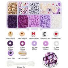 Clay Letter Beads Kit for Bracelets Making Polymer Flat Round Disc Lobster Clasp and Jump Rings Strings for DIY Jewelry Marking