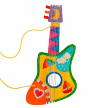 DIY Wooden Painting Graffiti Guitar Making Toys Set Cartoon Creative Guitar Musical Instrument Toys Set