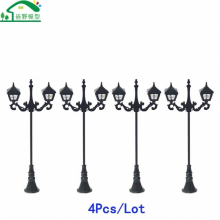 4pcs 3v Led Metal Train Railway Architectural Sand Table Materials For Scale Model Street Light Lamp