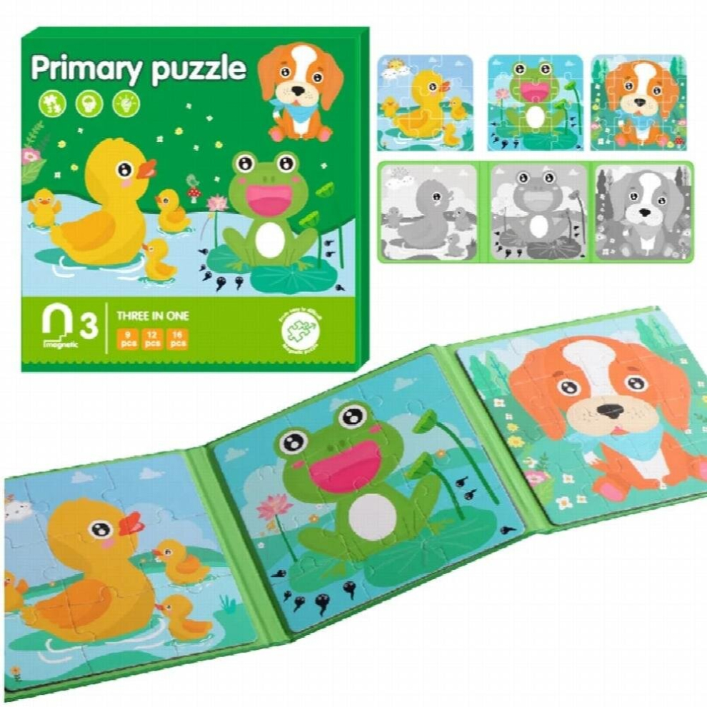 Folding Magnetic Puzzle Book Cartoon Animal Vehicle Cognition Matching Puzzle Board Game Educational Toys For Children-image-OPC-PCZXJKH-NEW