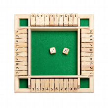 Wooden Traditional Four Sided 10 Number Pub Bar Board Dice Party Funny Game Toys Four-sided Flop Wooden Number Game Toy #L