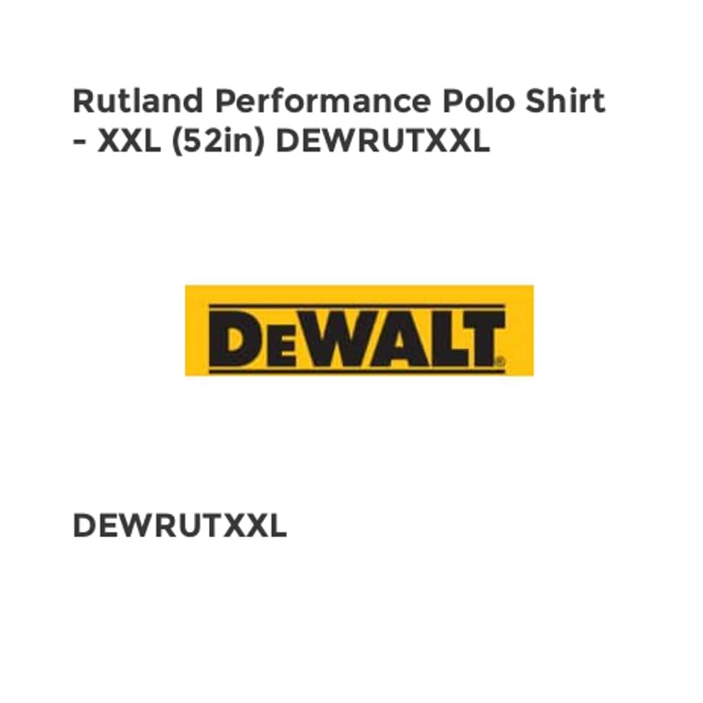Rutland Pefomance Polo Shit - XXL (52in) DEWRUTXXL