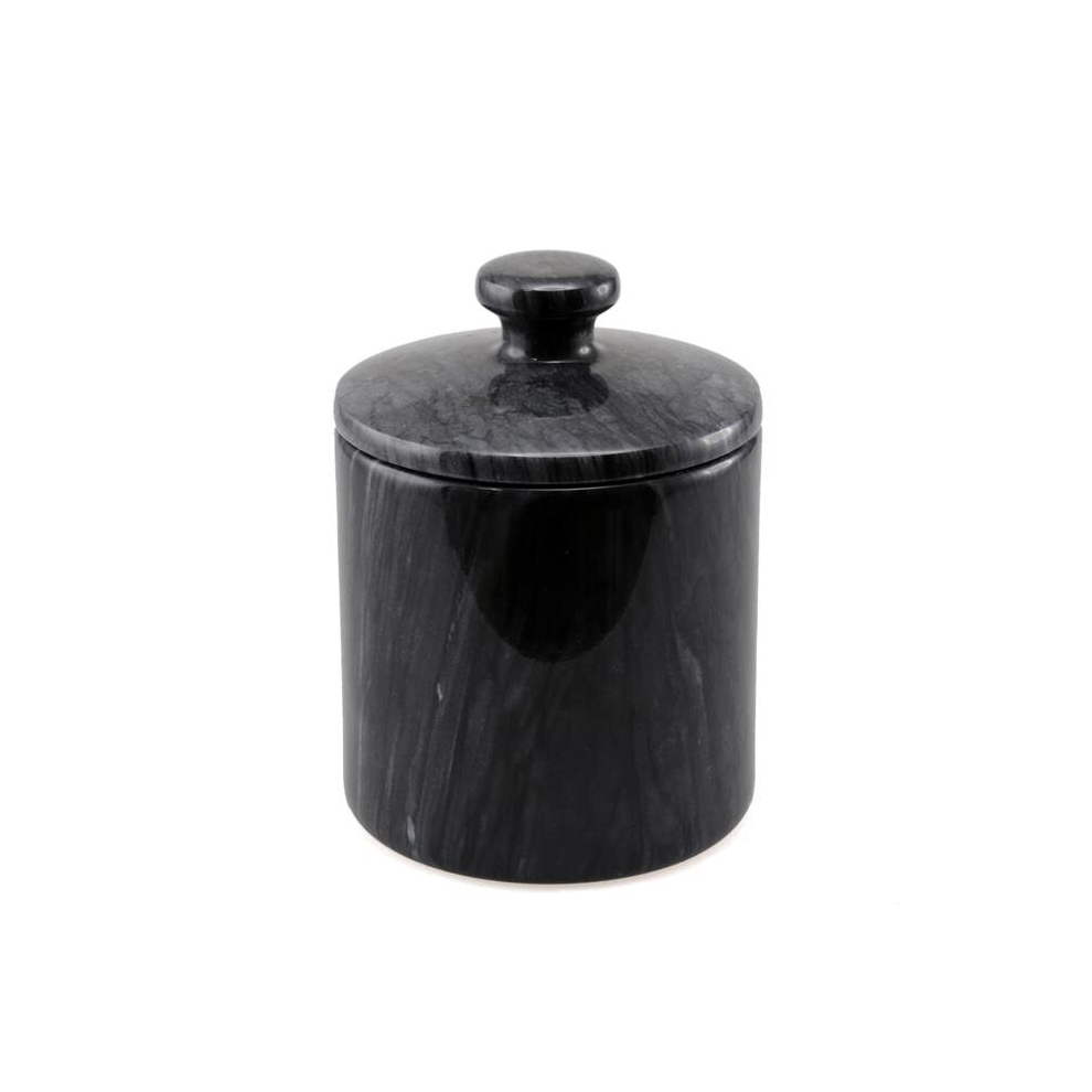 SPA Marble Cotton Ball Swab Holder, Natural Black-image-OPC-PCZXS6Z-NEW