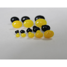 50pcs/lot 4.5MM 5.5MM 6.5MM 8MM 10MM 12MM 13MM 15MM oval yellow/black plastic toy nose with washer--size option