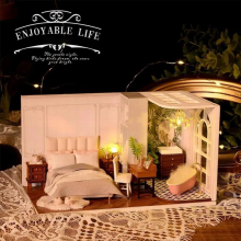 innovative wood Doll House Model Assemble Kit Collectibles Artwork for Kids