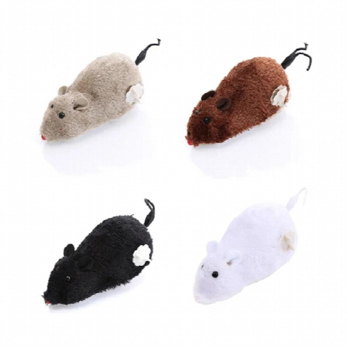 Funny Plush Toy Robot Mouse Clockwork Mouse Bionic Trick Toy Children Cat Interactive Game Plastic Toy Winding Mouse