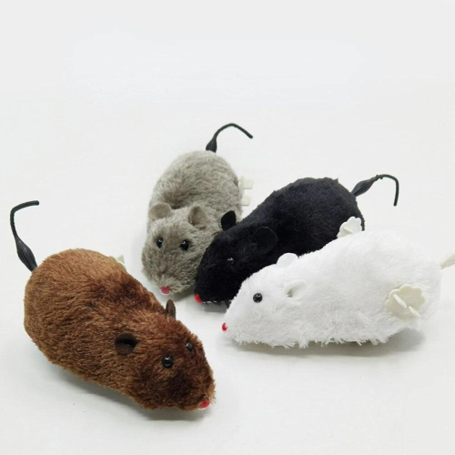 Funny Plush Toy Robot Mouse Clockwork Mouse Bionic Trick Toy Children Cat Interactive Game Plastic Toy Winding Mouse 1