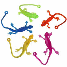 20Pcs Novelty Sticky Lizard Animals Retractable Viscous Rubber Lizard Children Funny Gadget Random