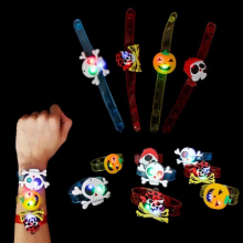 24PCS Halloween Luminous Watch Glow Flash LED Wrist Strap Soft Silicone Childrens Bracelet Kids Cartoon Novelty Watch Toy