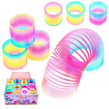 12pc Rainbow Spring Toy for Children Funny Kids Magical Circle Coil Creativity Folding Toys Anti Stress Adults Stuff