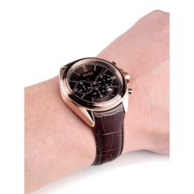 NEW HUGO BOSS 1513093 MENS ROSE GOLD DRIVERS SPORTS BROWN STRAP WATCH