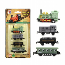 Steam Train Set Railway Vehicles Toys Mini 4/5Pcs Diecasts Metal Alloy Classic Toys Children Learning Education Christmas Gift