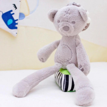 Baby Crib Stroller Toy Rabbit Bunny Bear Soft Plush infant Doll Mobile Bed Pram kid Animal Hanging Ring Ring Random
