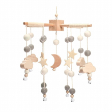 Baby Crib Mobiles Wooden Bed Bell Newborn Stroller Rattles Toy Cartoon Plush Toy 0-24M Infant Baby Boy Girls Toys Bed Bell