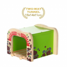 Wooden Railway Track Cave Tunnel Parking Station Accessories Fit for Biro Wood Track Educational Toys for Children