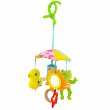 Baby Stroller Crib Pram Bed Hanging Toy Accessories Musical Rotating Plush Cartoon Appease Soothing Hand-eye Coordination