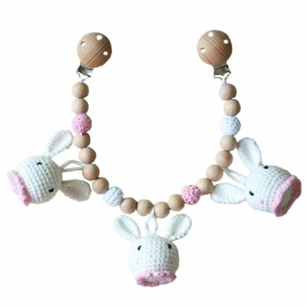 1 Set Baby Play Gym Toys Crochet Elk Fox Rattle Newborn Pram Clips Toy Crib Stroller Mobiles Hanging Bell Wooden Educational Toy