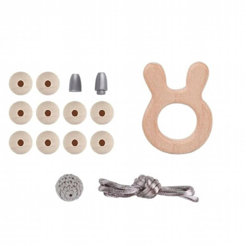 1set Silicone Beads Teether Rodent Food BPA Fox Rabbit DIY Accessories Set Pacifier Chain Clips DIY Necklace Baby Toy