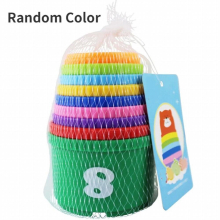 Kids Bathroom Stacked Cups Set Toys Cup Stacking Toys Water/Beach Games Tool Fun Baby Bathtub Toddlers Toys Stacking Rings