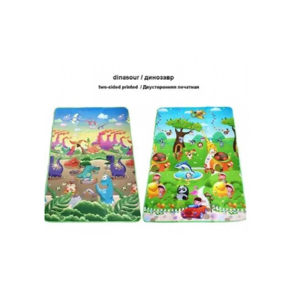 Baby Play Mat 180*120*0.5cm Double Side Dinosaur+Animal Car Children Floor Carpet Kids Crawling Rugs Baby Game Pad Gym Cushion
