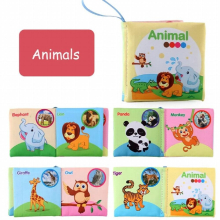 Baby Soft Cloth Book for Newborns 0-12 Months 3D Book Animal Family Cognitive Montessori Early Educational Toys for Kids Gift