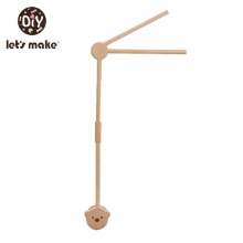 Lets Make Baby Wooden Little Bear Bed Bell Bracket Mobile Hanging Rattles Toy Hanger Baby Crib Mobile Bed Bell Wood Toy Holder