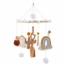 1Set 0-12 Months Baby Mobile Rattles Toys Customizable Name Rainbow Bed Bell Room Decor Kids Musical Hanging Toy Birthday