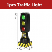 Singing Traffic Light Toy Magnetic Train Wooden Train Track Accessories Scene Road Sign with Light and Sound Railway Toys