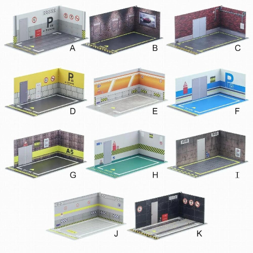 Car Model Diorama Parking Scenery 1/24 Simulation Scene for Garage Automobile Model 1