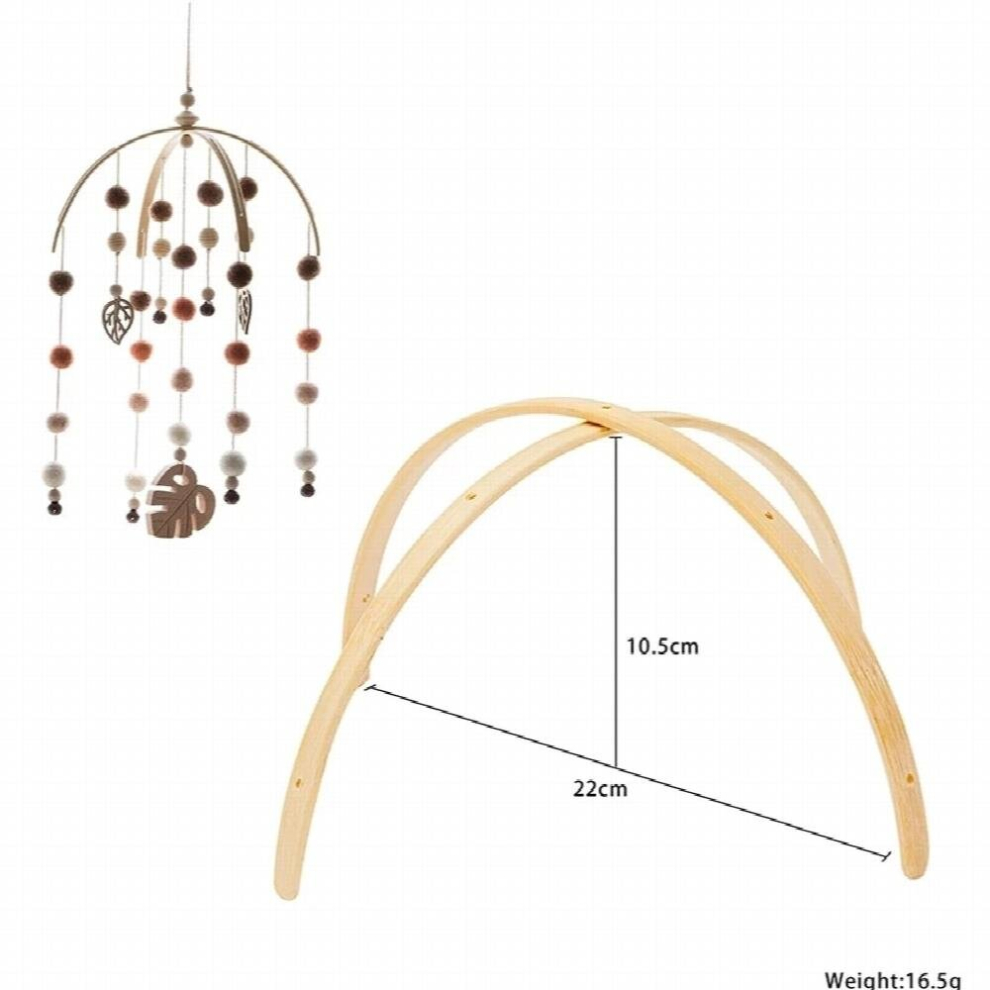 1Set Wooden Baby Mobile Hanger Bed Bell Wooden Mobile Crib Hanger Frame DIY Craft Accessories Infant Crib Newborn