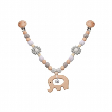 Baby Animals Stroller Chain Wooden Pram Clip Pacifier Clip Chain Crochet Animal Teething Bracelet Mobile Stroller Toys