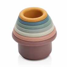 Baby Silicone Stacking Cups Montessori Building Block Bpa Hourglass Toys Early Educational Stack Tower For Boys Girls