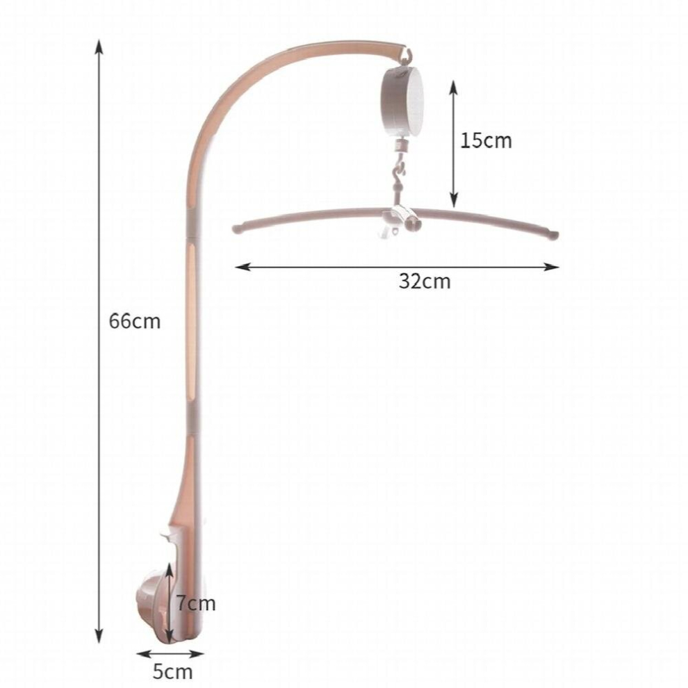 Bopoobo Baby Mobile Hanging Rattles Toys Wind-up Music Box Hanger DIY Hanging Baby Crib Mobile Bed Bell Toy Holder Arm Bracket