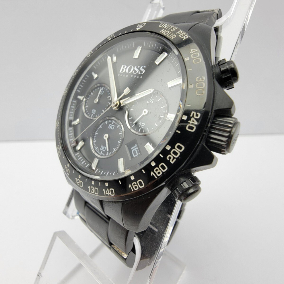 NEW HUGO BOSS HERO SPORTS 1513754 STAINLESS STEEL BLACK MEN'S WATCH