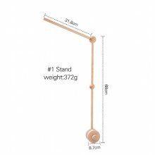 Lets Make Baby Wooden Bed Bell Bracket Mobile Hanging Rattles Toy Baby Crib Wood Toy for 0-12 Month Baby Newborn Holder Arm
