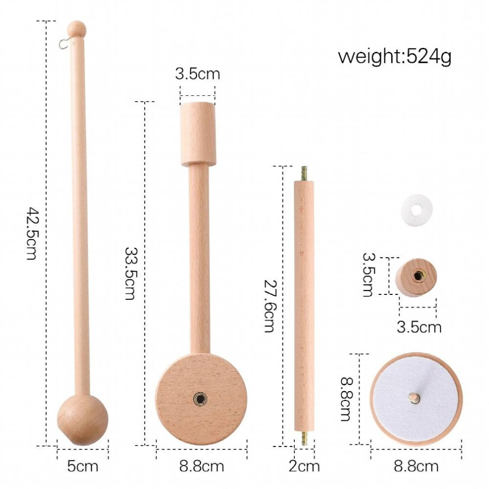 Bopoobo Baby Wooden Bed Bell Bracket Mobile Hanging Rattles Toy Hanger Baby Crib Mobile Bed Bell Wood Toy Holder Arm Bracket