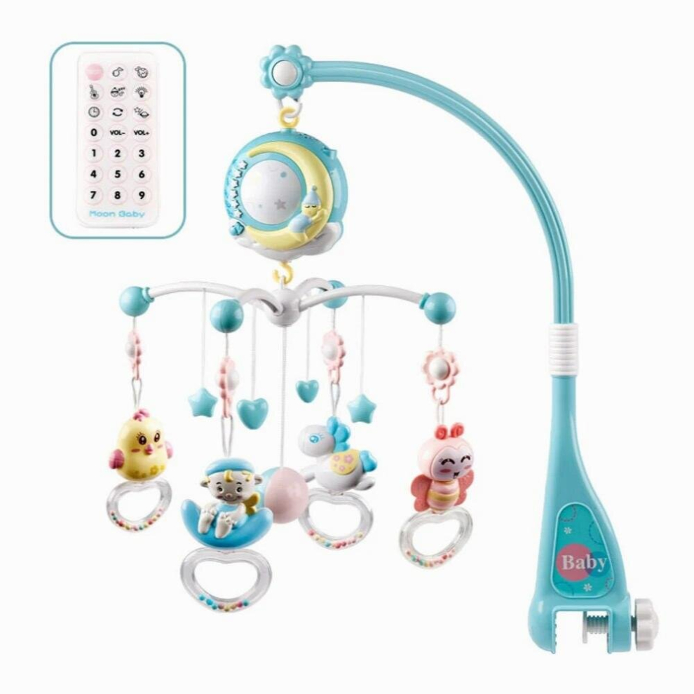 Remote Control Mobile Musical Baby Crib Toys Light Bell Rattle Decoration Toy for Crib Cradle Bell Projector for Newborn Babies