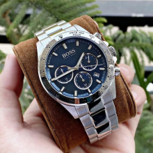 NEW HUGO BOSS 1513755 SILVER BLUE DIAL STAINLESS STEEL MEN'S WATCH