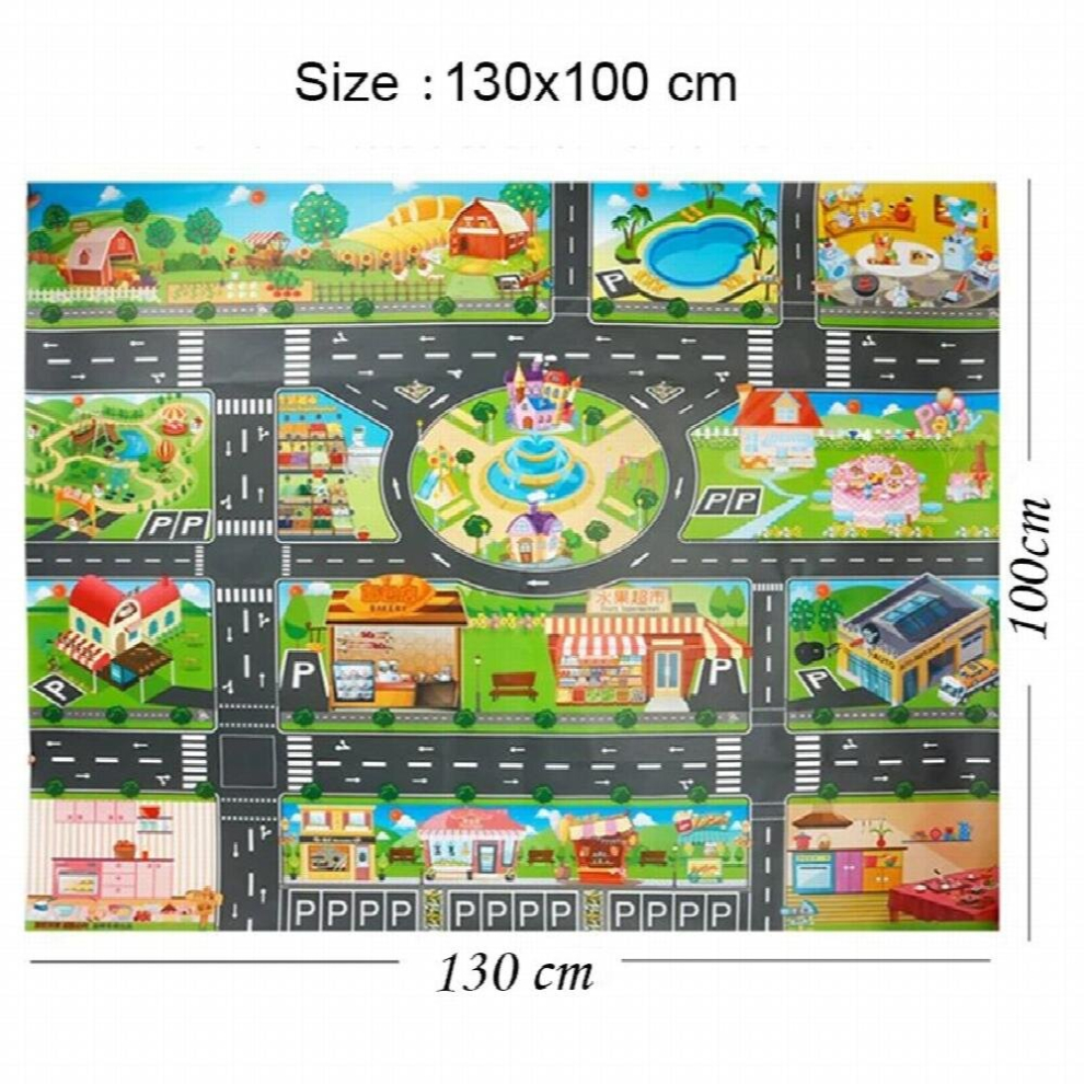 Childrens Toys Traffic Road Parking Lot Map English City Parking Lot Map Baby Play Game Mat Kids Carpet