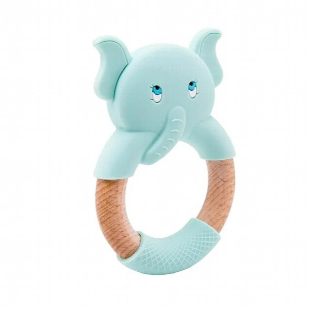 1pc Baby Toys Silicone Teether Cartoon Animal Rabbit Ring BPA Teething Accessories Chew Toys Food Baby Teether