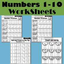 Kindergarten Math Numbers 1-10 Homework Paper English Learning Material Practice Reading Book Kids Montessori Child Workbook