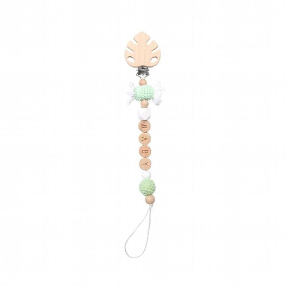 1pc Baby Pacifier Chain Personalize Name Pacifier Clip Wooden Dummy Chain Holder Crochet Candy Pacifier Baby Teething Toys Gift